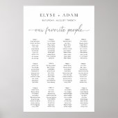 Quinn Modernes Minimal 12 Tisch Plakat (Vorne)