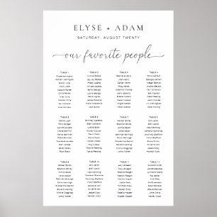 Quinn Modernes Minimal 12 Tisch Plakat