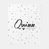 Quinn Name bedeutet Minimal Moderne Schwarz-weiße Fleecedecke (Vorderseite)