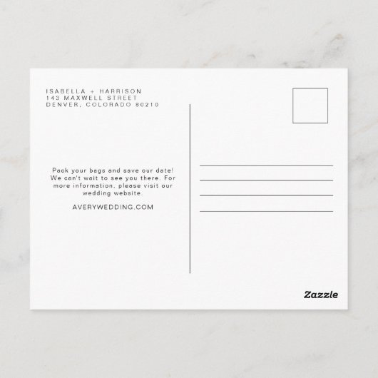 QUINN - Neuseeland Karte Save the Date EDITABLE (Rückseite)