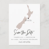 QUINN - Neuseeland Karte Save the Date EDITABLE (Vorderseite)