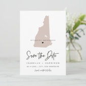 QUINN NEW HAMPSHIRE Blush Map Foto Save the Date Einladung (Stehend Vorderseite)
