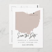 QUINN- Ohio Karte Save the Date (bewegliches Herz) (Vorne/Hinten)