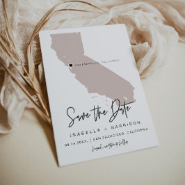 QUINN | Roush California Map Foto Save the Date Einladung
