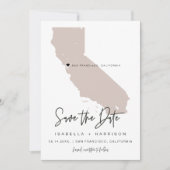 QUINN | Roush California Map Foto Save the Date Einladung (Vorderseite)