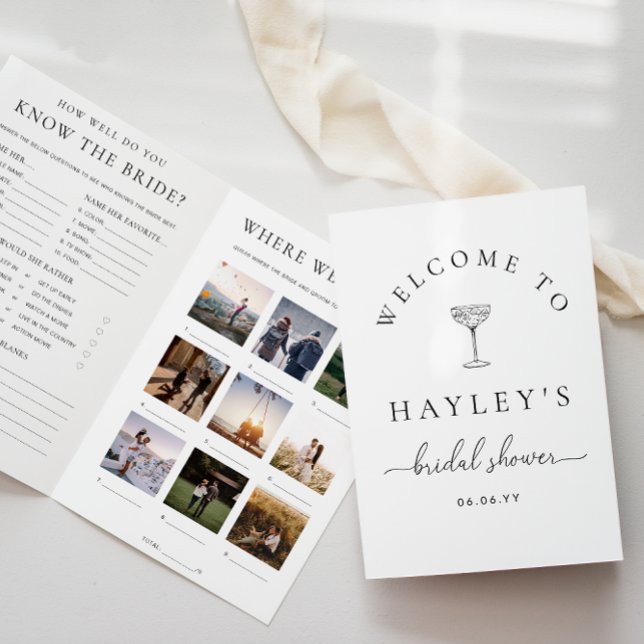 Quinn Script Brautparty Game und Menu Booklet (Bridal Shower Game and Menu Booklet Quinn Script )