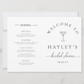 Quinn Script Brautparty Game und Menu Booklet Einladung (Vorderseite)