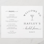 Quinn Script Brautparty Game und Menu Booklet Flyer (Vorne)