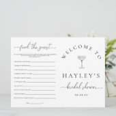 Quinn Script Brautparty-Spielheft Einladung (Stehend Vorderseite)