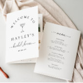 Quinn Script Bridal Shower Game and Menu Booklet Einladung