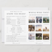 Quinn Script Bridal Shower Game and Menu Booklet Einladung (Rückseite)