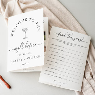 Quinn Script Hochzeitsprobe-Abendessen-Spiel Heft Flyer