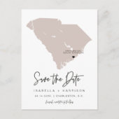 QUINN - South Carolina Karte Save the Date EDITABL (Vorderseite)