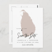 QUINN - Sri Lanka Karte Save the Date *Bewegliches (Vorne/Hinten)