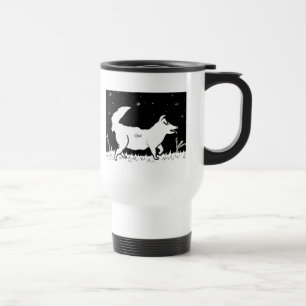 Quinn trägt eine Beleuchtungswanze Reisebecher