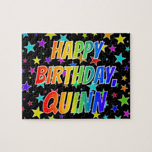 "QUINN" Vorname, Spaß "GLÜCKLICHER GEBURTSTAG" Puzzle (Horizontal)
