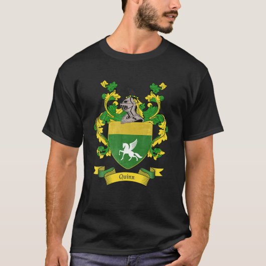 Quinn-Wappen | Quinn-Nachname-Familienwappen T-Shirt (Vorderseite)