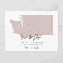 QUINN - Washington Map Save the Date bewegliches H Postkarte