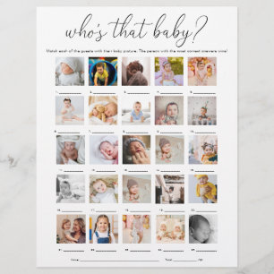Quinn Wer ist dieses Baby 25 Foto-Spiel Flyer