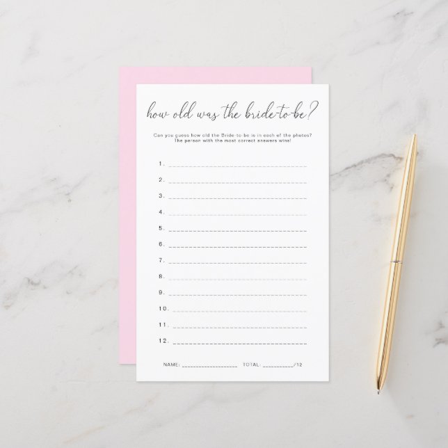 Quinn, wie alt war die Bridge Game Guess Card (Vorderseite/Rückseite Beispiel)