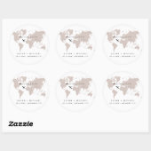 QUINN World Map Reiseziel Save the Date Runder Aufkleber (Blatt)