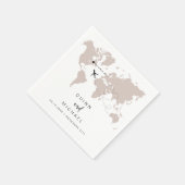 QUINN World Map Reiseziel Save the Date Serviette (Ecke)