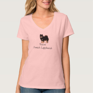 Quinn, Yutori finnisches Lapphunds; V-Hals Shirt