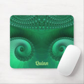 QUINN ~ Zany Shades of Green Fraktal Pattern Mousepad (Mit Mouse)