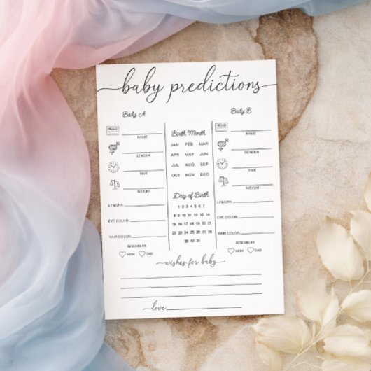 Quinn Zwillinge Baby-Vorhersage-Spiel