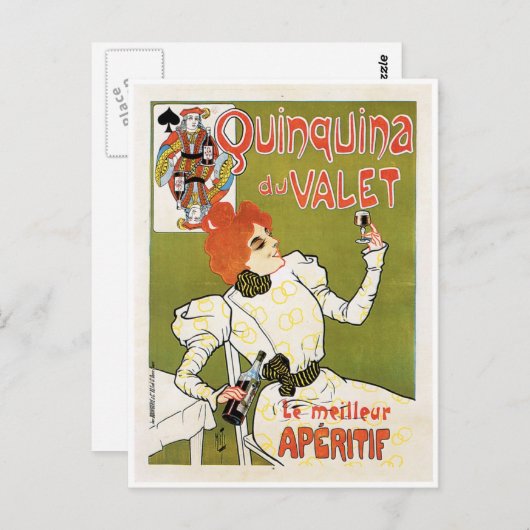 Quinquina Du Valet Le Meilleur Aperitif Drink Ad Postkarte (Vorne/Hinten)