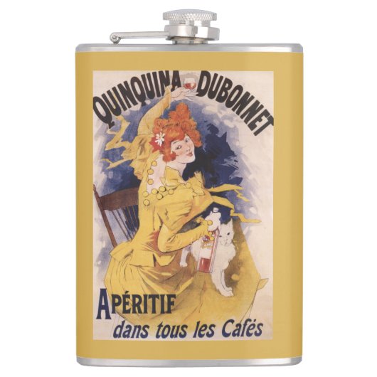 Quinquina Dubonnet Aperitif-förderndes Plakat Flachmann (Vorderseite)