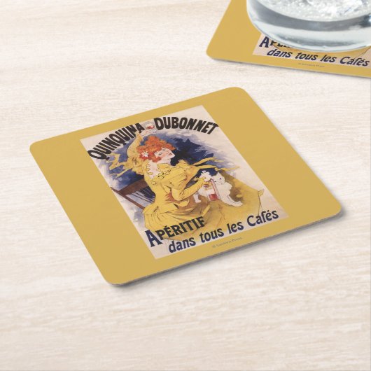 Quinquina Dubonnet Aperitif-förderndes Plakat Rechteckiger Pappuntersetzer (angewinkelt)