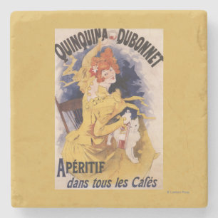 Quinquina Dubonnet Aperitif-förderndes Plakat Steinuntersetzer