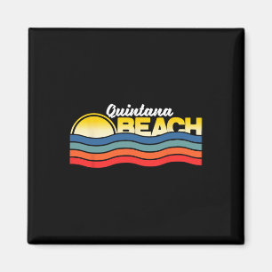 Quintana Beach Texas Retro Vintag Surfer Souvenir Magnet