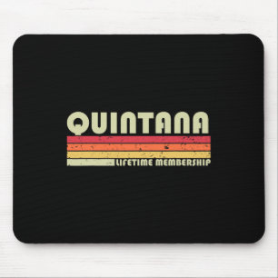 Quintana Nachname Lustig Retro Vintage 90er Geburt Mousepad