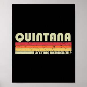 Quintana Nachname Lustig Retro Vintage 90er Geburt Poster
