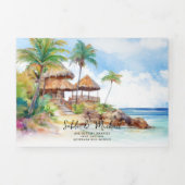 Quintana Roo | Mexiko Itineraler Plan Dreifach Gefaltete Einladung (Cover)