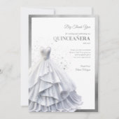 Quintencera Glam Red Dress Dankeskarte (Vorderseite)