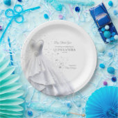 Quintencera Glam Red Dress Pappteller (Party)