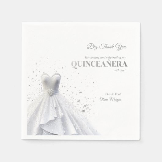 Quintencera Glam Red Dress Serviette (Vorderseite)