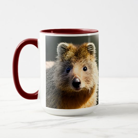 Quintin The Ginger Quokka, Tasse des Kaffees (Links)