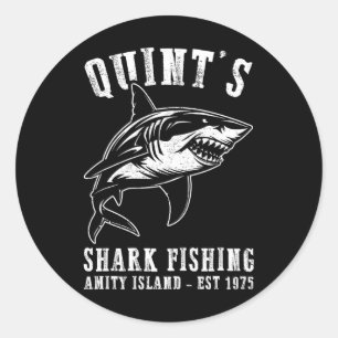 Quint's fantastische Ozean-Tier Vintage-Mode Hai Runder Aufkleber