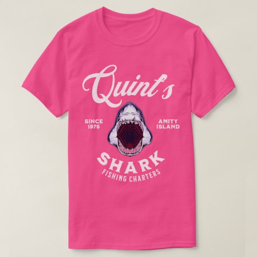 Quints Fischerei Charters seit 1975 Amity Island T-Shirt (Design vorne)