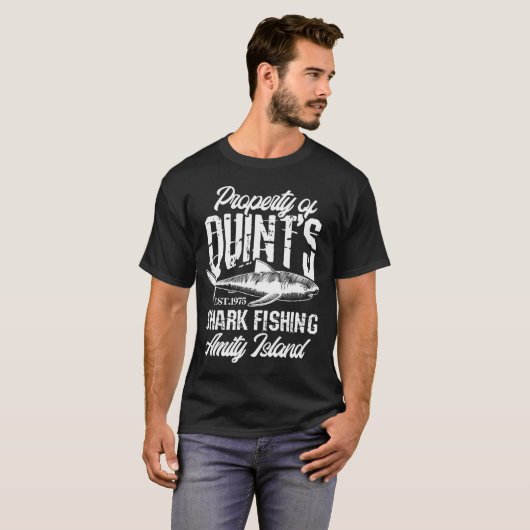 Quint's Shark Fishing Amity Island 1975 T-Shirt (Vorne ganz)