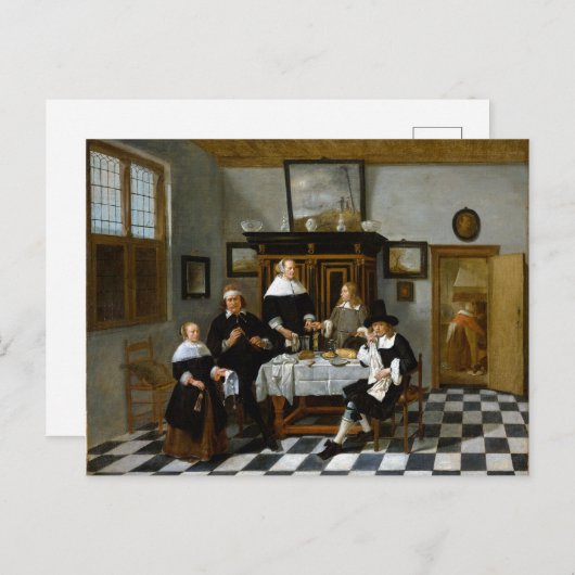 Quiringh Gerritsz van Brekelenkam Family Group Postkarte (Vorne/Hinten)