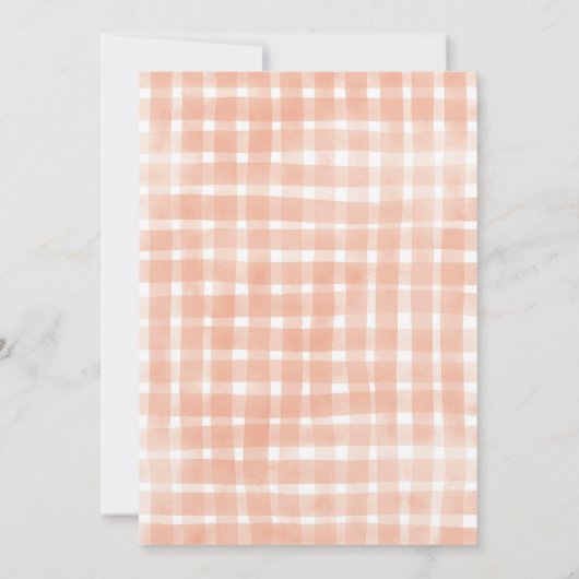 Quirk Gingham Kariert Bow Pumpkin Bridal Brunch Einladung (Rückseite)