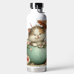 QUIRKILIEBENSWERTES SOMMER-THEMATISCHES KITTY-KATZ TRINKFLASCHE