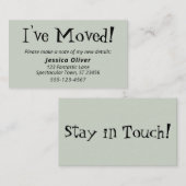 Quirkische "Ich habe mich bewegt"-Karten Visitenkarte (Vorne/Hinten)