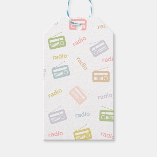 Quirkische Radios in gedämpften Farben Geschenkanhänger (Vorderseite)