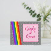Quirkische und Quee LGBT-Rainbow-Farben Postkarte (Stehend Vorderseite)